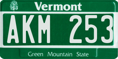VT license plate AKM253
