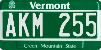 VT license plate AKM255