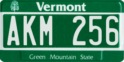 VT license plate AKM256