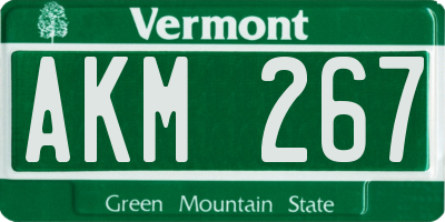 VT license plate AKM267