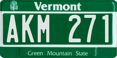 VT license plate AKM271