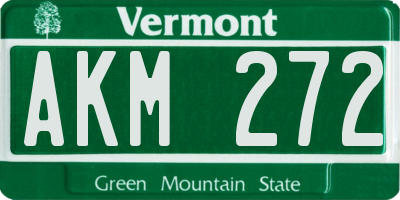 VT license plate AKM272