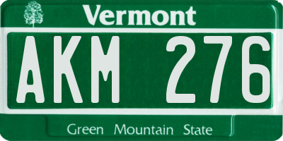 VT license plate AKM276