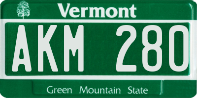 VT license plate AKM280