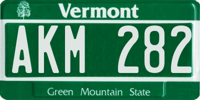 VT license plate AKM282
