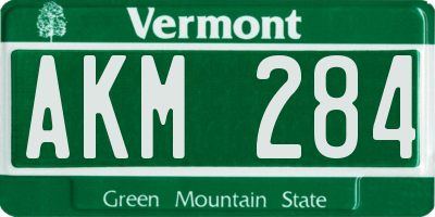 VT license plate AKM284