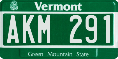 VT license plate AKM291