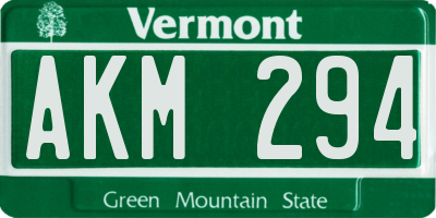 VT license plate AKM294