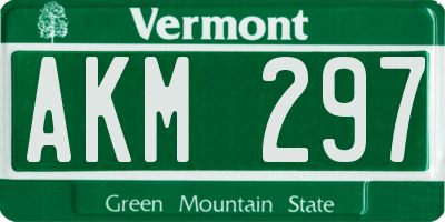 VT license plate AKM297