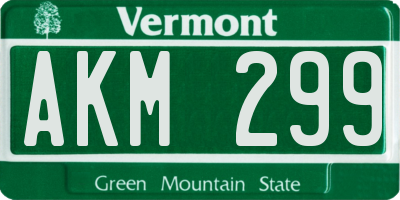 VT license plate AKM299