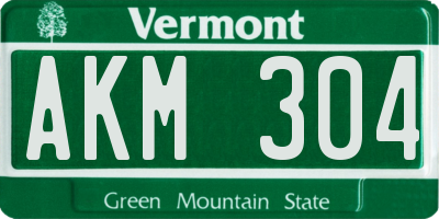 VT license plate AKM304