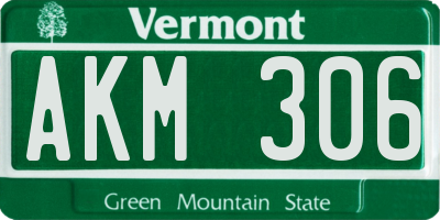 VT license plate AKM306