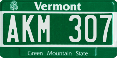 VT license plate AKM307