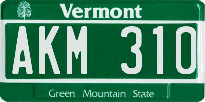 VT license plate AKM310