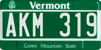 VT license plate AKM319