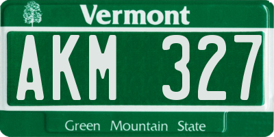 VT license plate AKM327