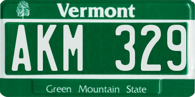 VT license plate AKM329