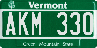 VT license plate AKM330