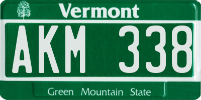VT license plate AKM338