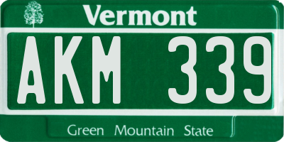 VT license plate AKM339