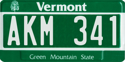 VT license plate AKM341