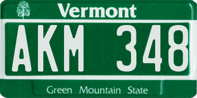 VT license plate AKM348