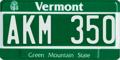 VT license plate AKM350