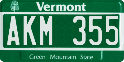 VT license plate AKM355