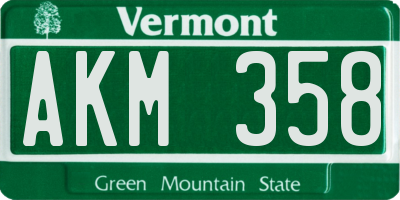 VT license plate AKM358