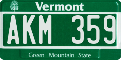 VT license plate AKM359