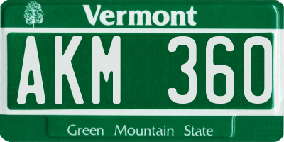 VT license plate AKM360