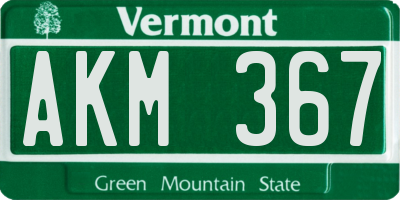 VT license plate AKM367