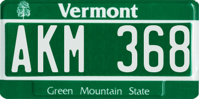 VT license plate AKM368