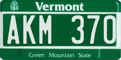 VT license plate AKM370