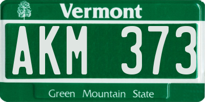 VT license plate AKM373