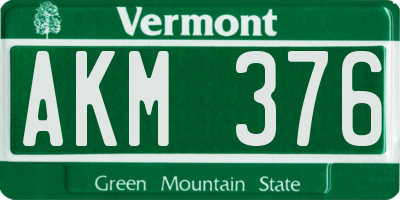 VT license plate AKM376