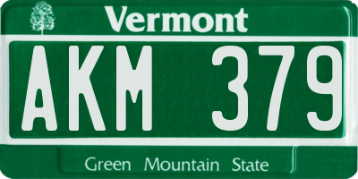 VT license plate AKM379