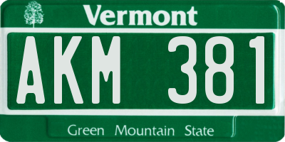 VT license plate AKM381