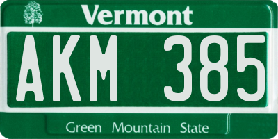 VT license plate AKM385