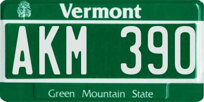 VT license plate AKM390