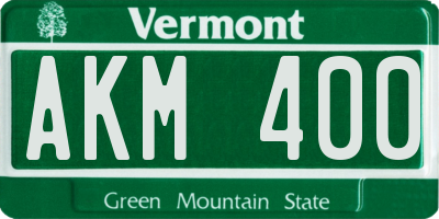 VT license plate AKM400