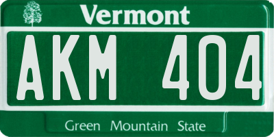 VT license plate AKM404