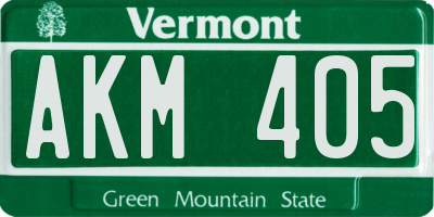 VT license plate AKM405