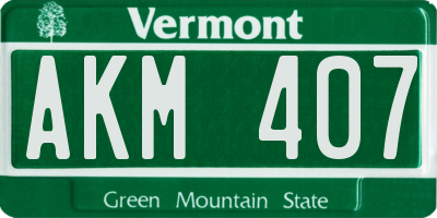VT license plate AKM407