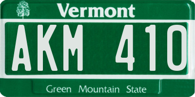 VT license plate AKM410