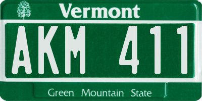 VT license plate AKM411