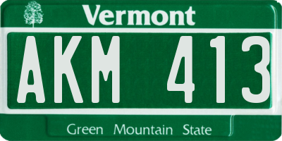 VT license plate AKM413
