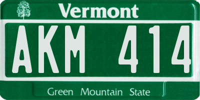 VT license plate AKM414