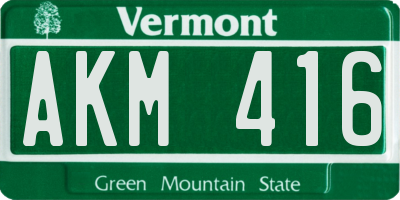 VT license plate AKM416