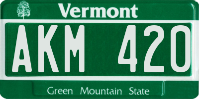 VT license plate AKM420